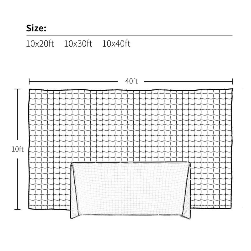 Aoneky Soccer Backstop Net 15x30 ft - Heavy Duty 3mm Polyester Sports Barrier Netting with 4x4 inch Mesh, UV Resistant for Outdoor Training, Football & Multi-Sport Use - Image 5